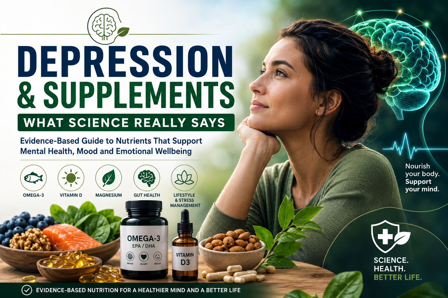 🧠 Depression and Supplements: What Science Really Says About Nutrients That Support Mental Health