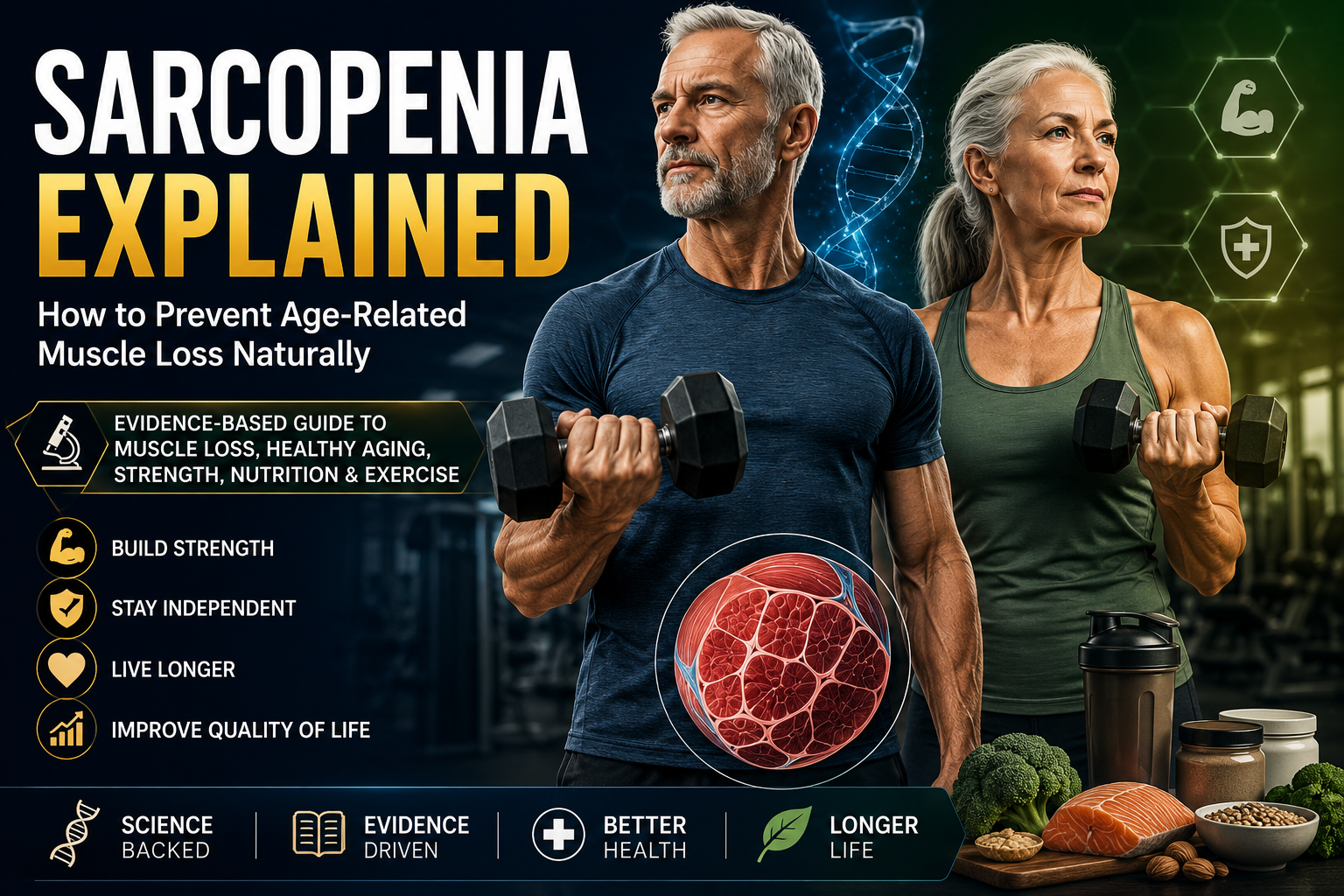 🧬 Sarcopenia Explained: Symptoms, Causes, Best Supplements and How to Prevent Age-Related Muscle Loss